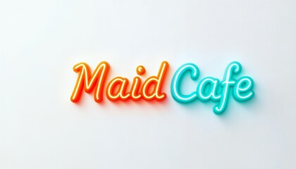 Maid Cafe Neon Sign Logo Design
