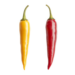 Yellow and red chili peppers vibrant colors food photography