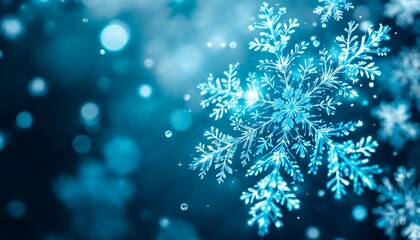 Stunning Blue Snowflake Winter Background Image