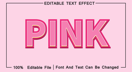 Pink Text Effect Editable Design editable file. 3D design, text and font can be changed.