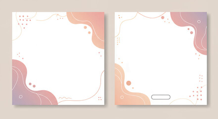 Abstract Square Frame Templates with Gradient Shapes and Minimalist Design