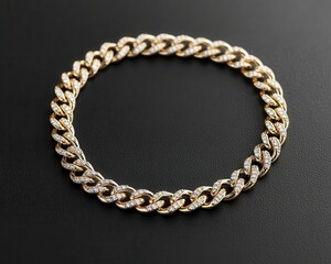 Obraz premium Luxurious diamondstudded hair chain with delicate links, isolated for a refined presentation