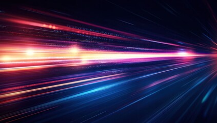 Abstract vibrant motion blur digital data tunnel