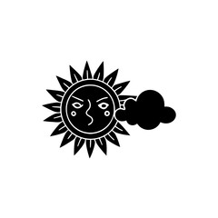 creative details Sun with a Tiny Cloud Passing By Icon vector illustration 