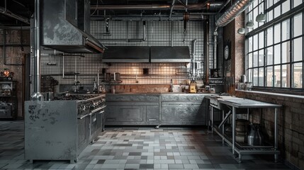 a industrial style kitchen 