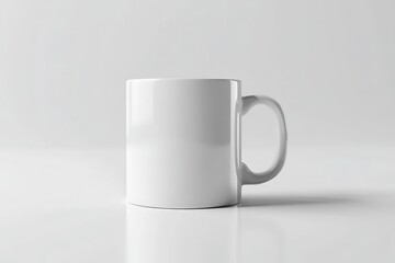 Obraz premium Blank White Coffee Mug Mockup Realistic 3D Render for Branding Design