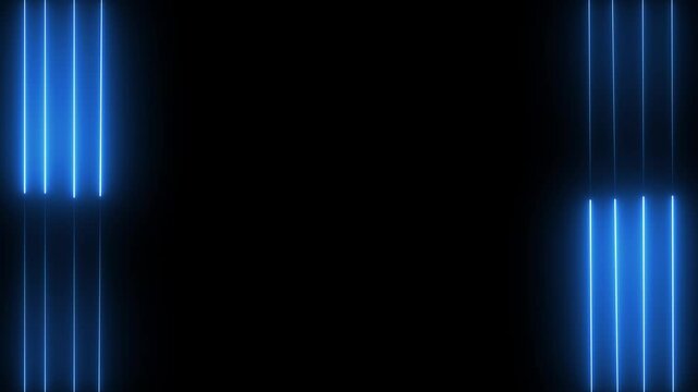 Neon glowing bule   Color line Seamless animation on neon bule   rays and glowing lines   black background Abstract animated.