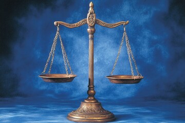 Antique Brass Scales of Justice Law, Balance, Equality Concept Image