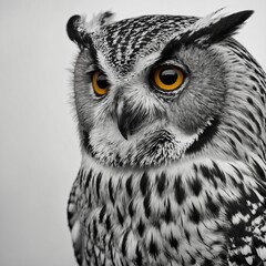 "A minimalist line-art drawing of an owl with elegant and simple strokes, creating a stylish black-and-white aesthetic on a white background."