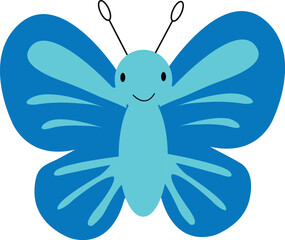 cute smiley butterfly illustration