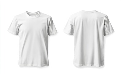 Blank white t-shirt mockup, front and back view, perfect for design previews