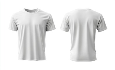 Blank White T-Shirt Mockup Front and Back View