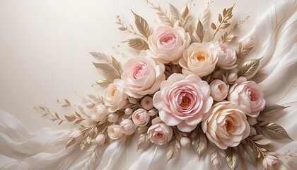 A luxurious floral arrangement featuring intricately detailed blooms in a very elegant setting