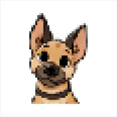 Pixel icons of wonderful cute doggies. Little shaggy puppies. Fun friends for you and your family