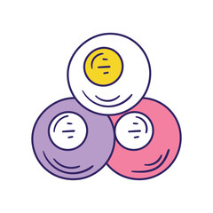 Snooker  color doodle icon with white background vector stock illustration