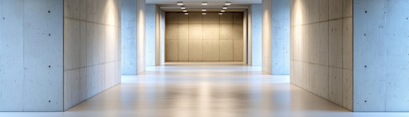 Fototapeta premium Modern hallway design in a minimalist office space architectural photography bright environment