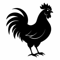 Classic Rooster Silhouette Art in Vector