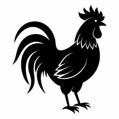 Classic Rooster Silhouette Art in Vector