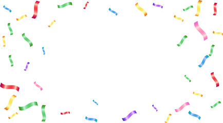Cute frame background illustration with pastel-colored confetti celebration party design element