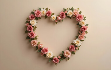 Obraz premium Romantic Rose Heart Arrangement for Special Occasions