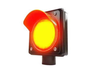 3D Avalanche Warning Signal Light isolated, PNG