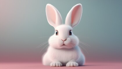 Obraz premium white rabbit on a white background