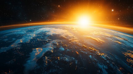 Earth Sunrise  Planet  Space  Sun  Clouds  Atmosphere