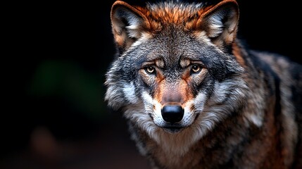Fototapeta premium A Close Up Portrait of a Beautiful Wild Wolf