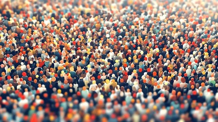 Fototapeta premium Aerial View of a Large Crowd of People Gathered Together Outdoors