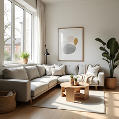 Scandinavian-Style Interiors with Cozy and Functional Furniture in Soft Neutral Tones