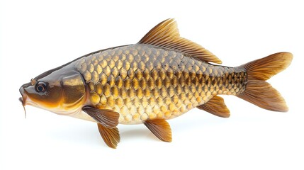 Common carp on White background