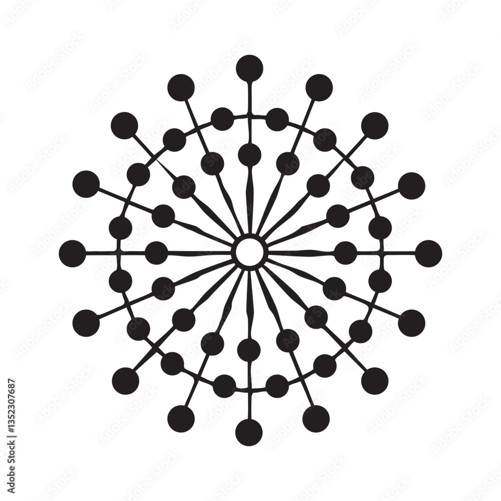 Aufkleber abstract complex network graphic showcasing interconnected nodes.