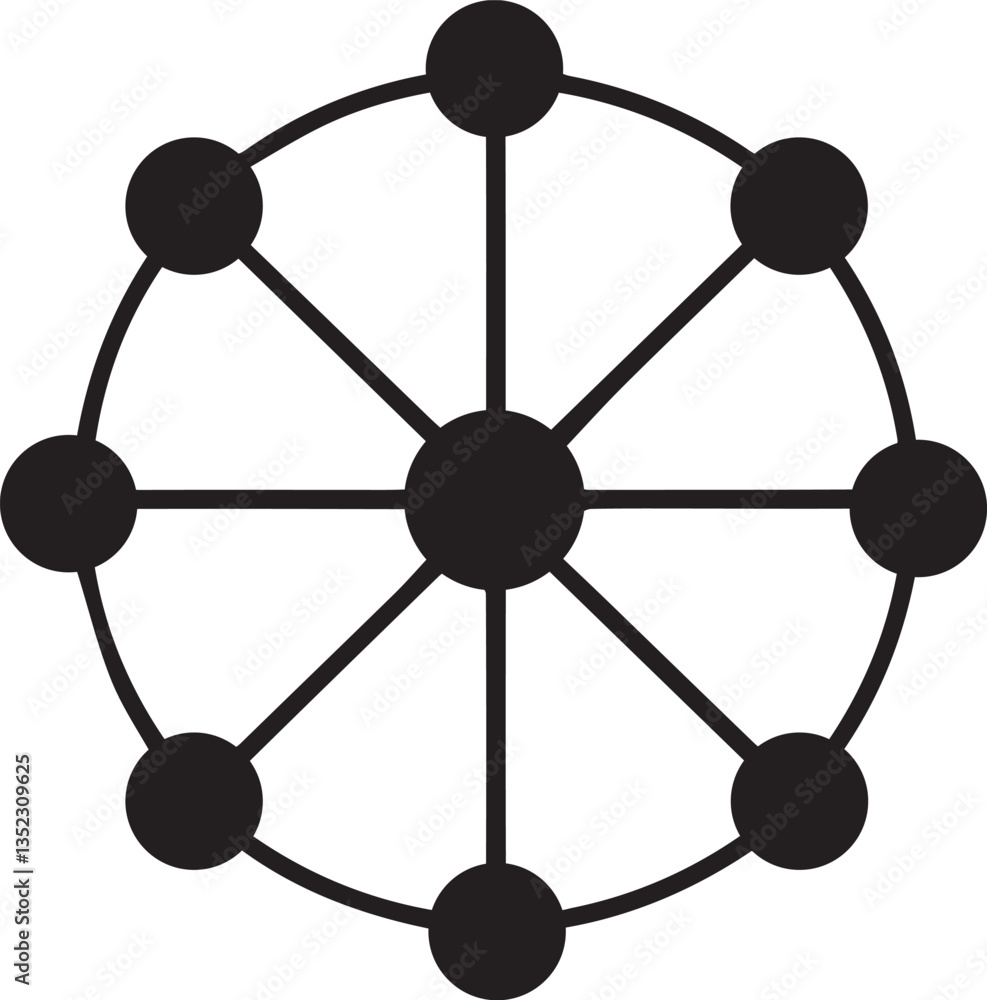 Aufkleber abstract complex network graphic showcasing interconnected nodes.