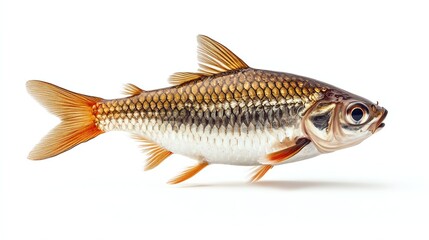 Hard-lipped barb on White background