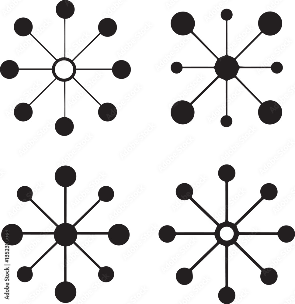 Aufkleber abstract complex network graphic showcasing interconnected nodes.