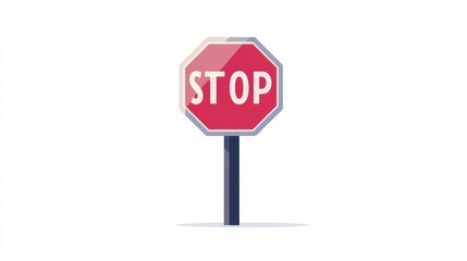 Red Octagonal Stop Sign Illustration