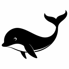 Fototapeta premium Clean Whale Vector Silhouette