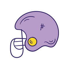 Helmet  color doodle icon with white background vector stock illustration