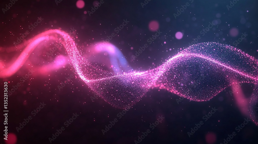 Canvas Prints pink blue particle wave abstract background