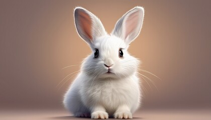 Obraz premium white rabbit isolated on white background