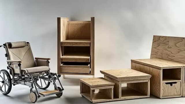 Innovative Wooden Wheelchair Accessible Furniture Design