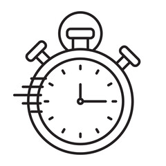 Stopwatch Vector Line Icon Design