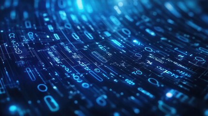 Abstract glowing circuit board background, futuristic technology, use for screensaver or wallpaper