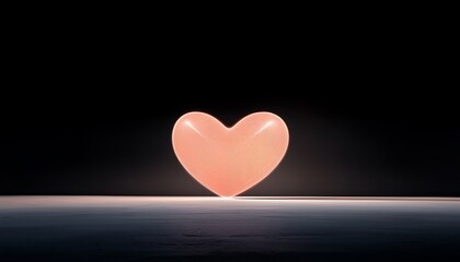Glowing Heart with Dark Background.