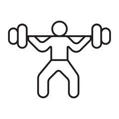 CrossFit Icon Vector Line Icon Design