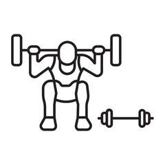 Weightlifting Icon Vector Line Icon Design