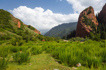 The mountain valley Djety-Oguz in Kyrgyzstan
