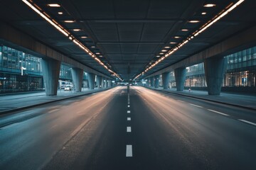 Fototapeta premium Modern cityscape with few cars and natural light, empty space