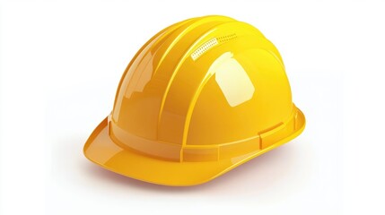 Fototapeta premium Yellow Hard Hat Isolated on White Background
