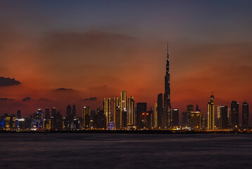 Obraz premium Downtown Dubai at Sunset